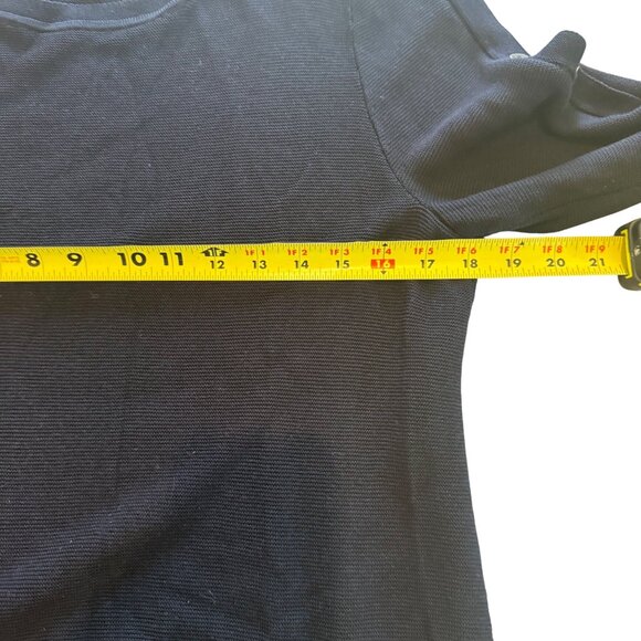 Talbots Navy Blue 3/4 Sleeve Sweater Top With Button Accents Size L - Picture 4 of 7